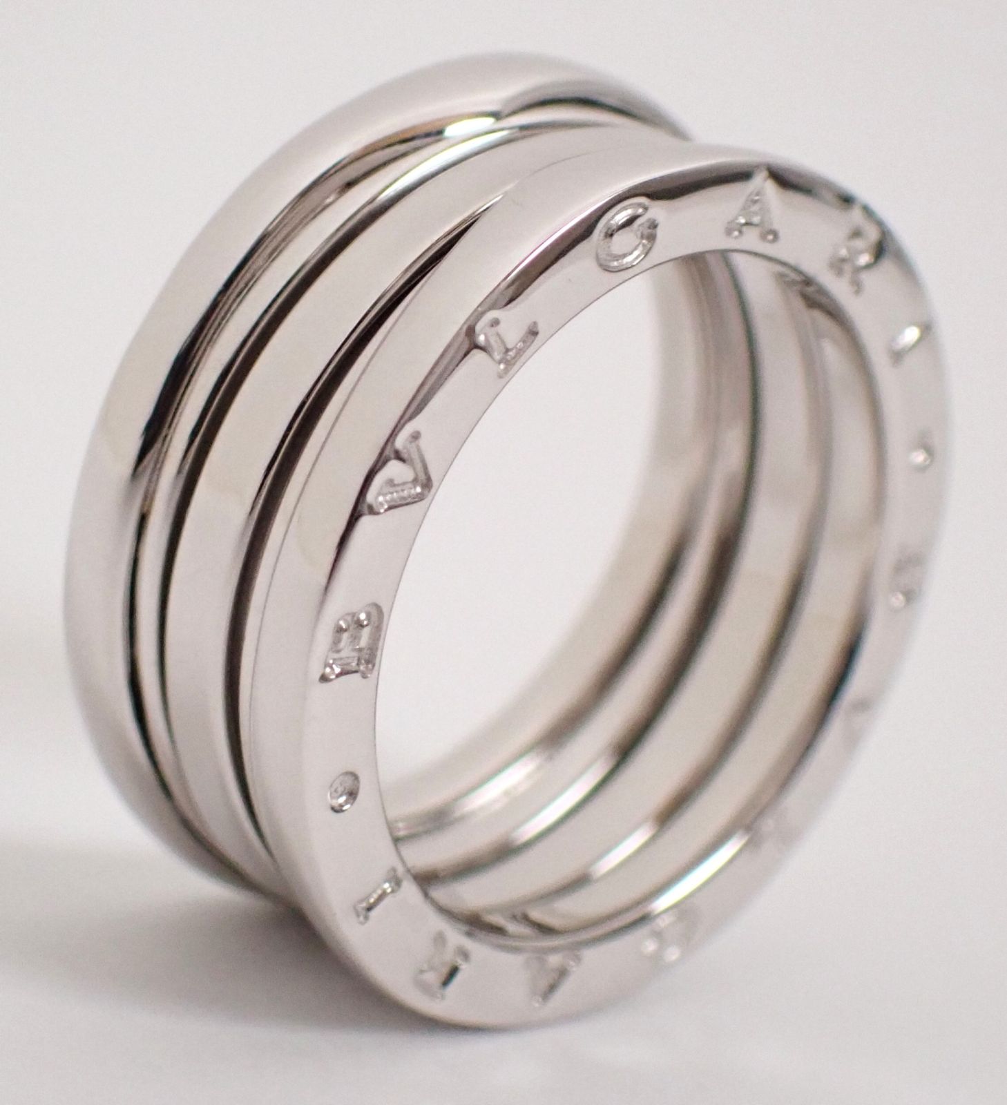 美品 BVLGARI(ブルガリ) B.zero1 リング 3バンド #51(10号) K18WG 9.2g 
