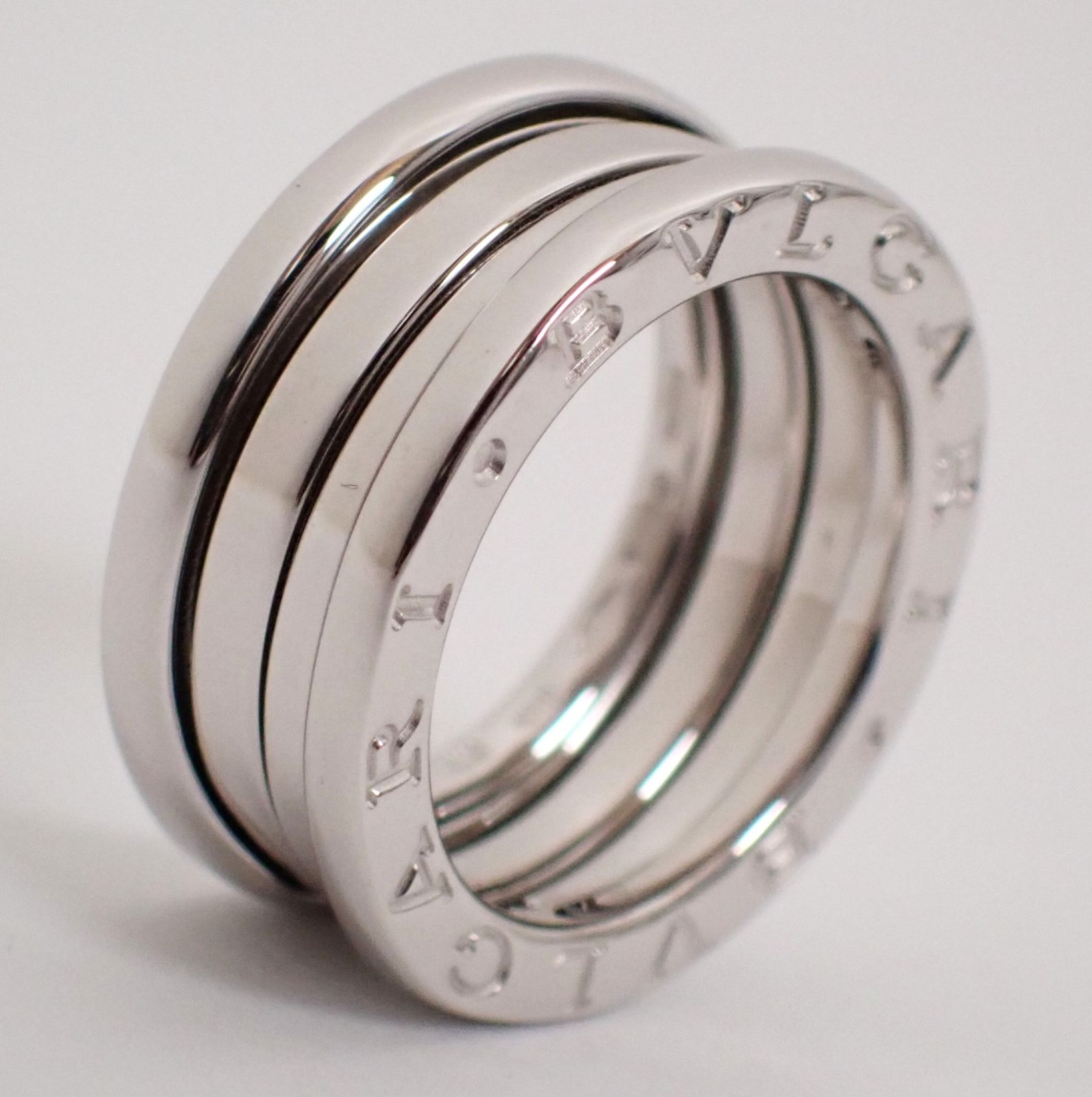 美品 BVLGARI(ブルガリ) B.zero1 リング 3バンド #48(7号) K18WG 8.1g 