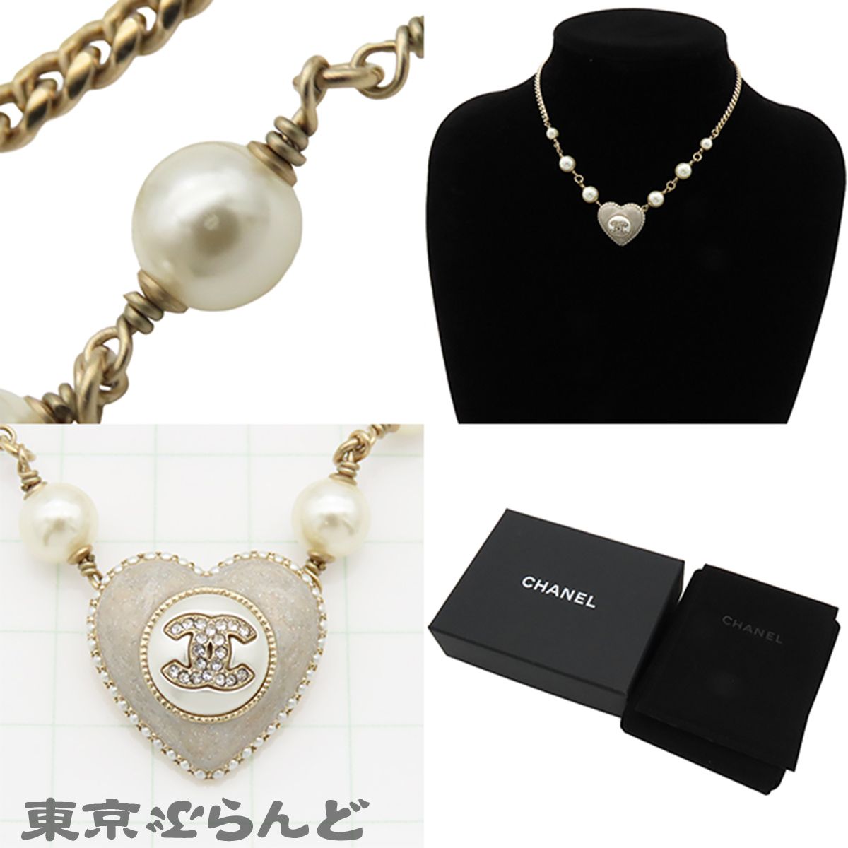 シャネル CHANEL ネックレス ホワイトxゴールド メタル フェイクパール 