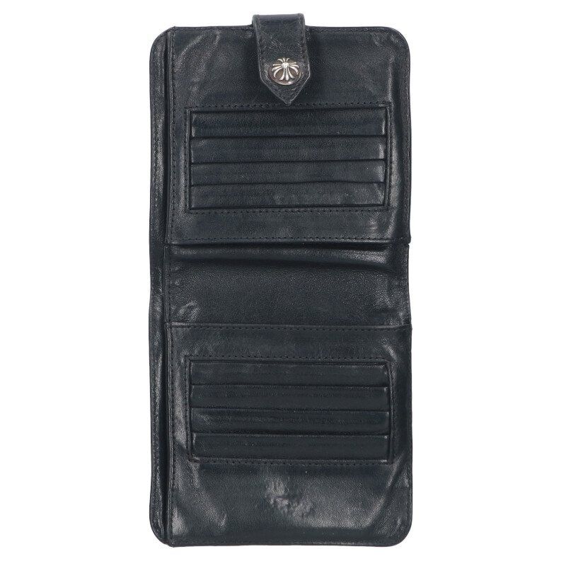 クロムハーツ SQ BTN BILL/スクエアボタンビル フラップボタンレザー