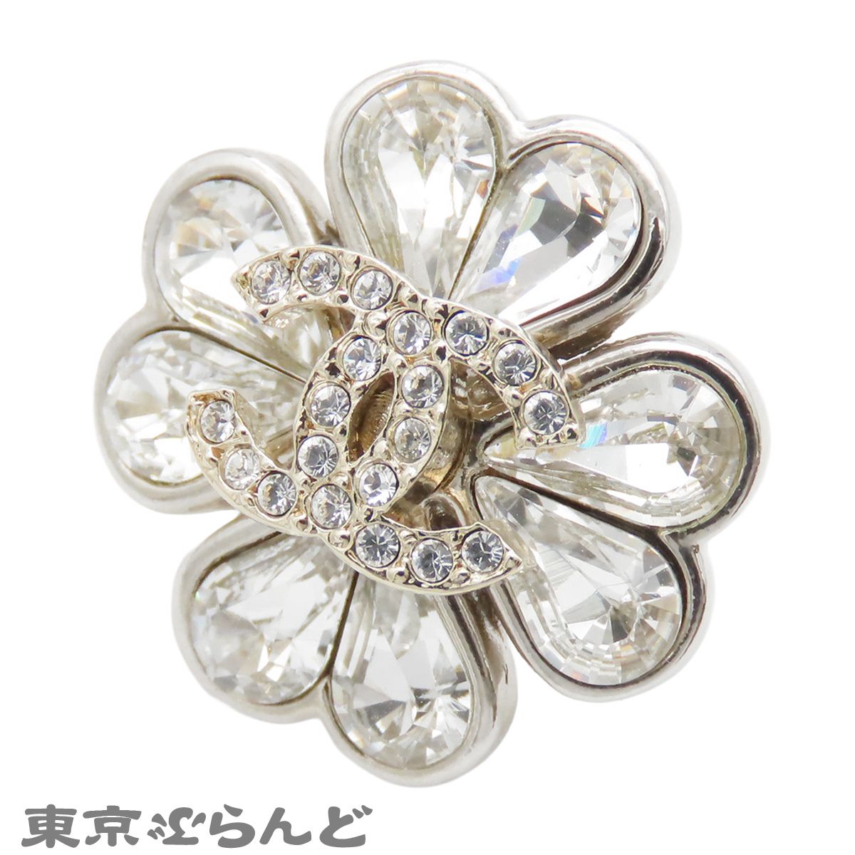 シャネル CHANEL ピアス シルバーxゴールド メタル ラインストーン