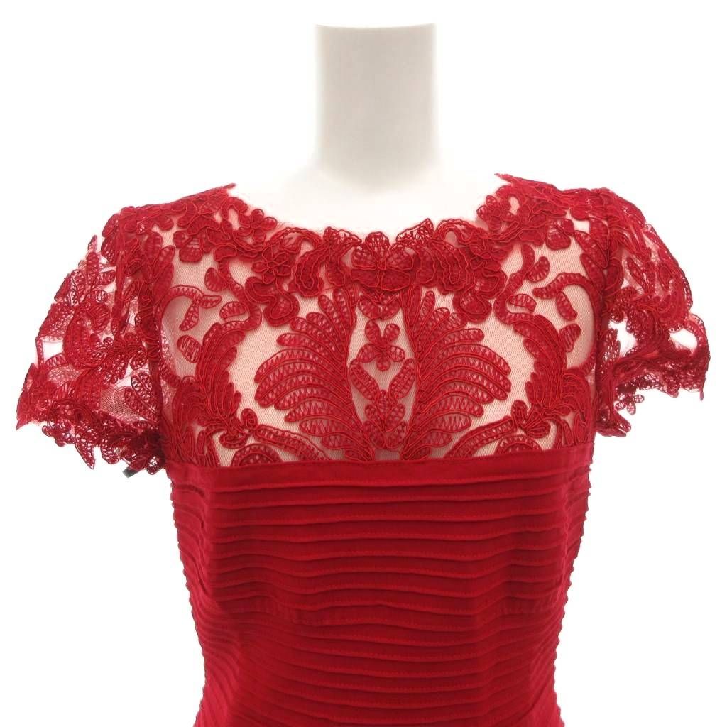 タダシショージ TADASHI SHOJI ワンピース レース チュール XS 赤