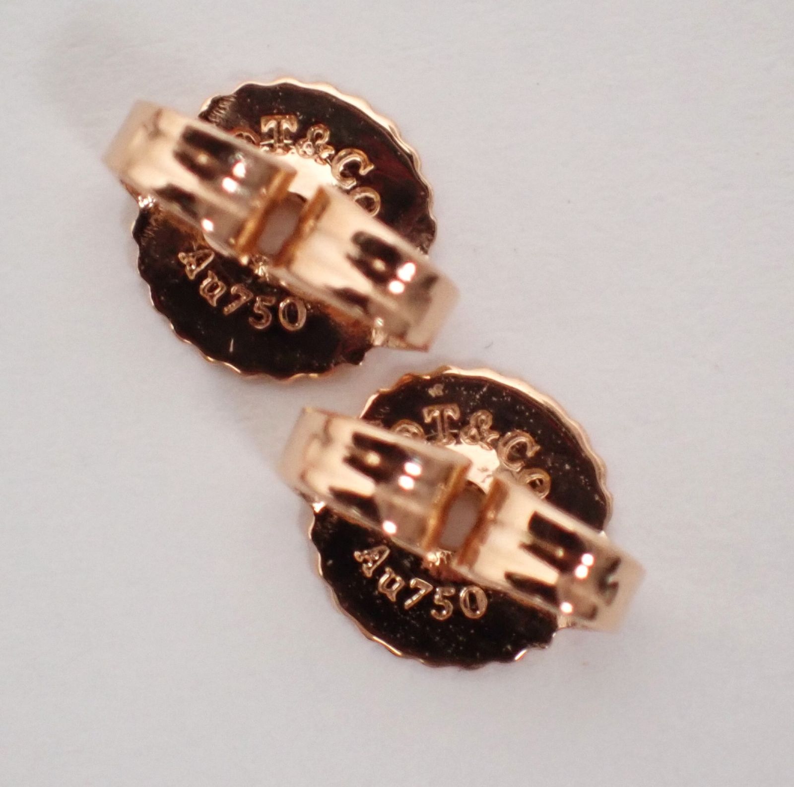 美品 TIFFANY&Co.(ティファニー) Tワイヤーバーピアス K18PG ピンク 