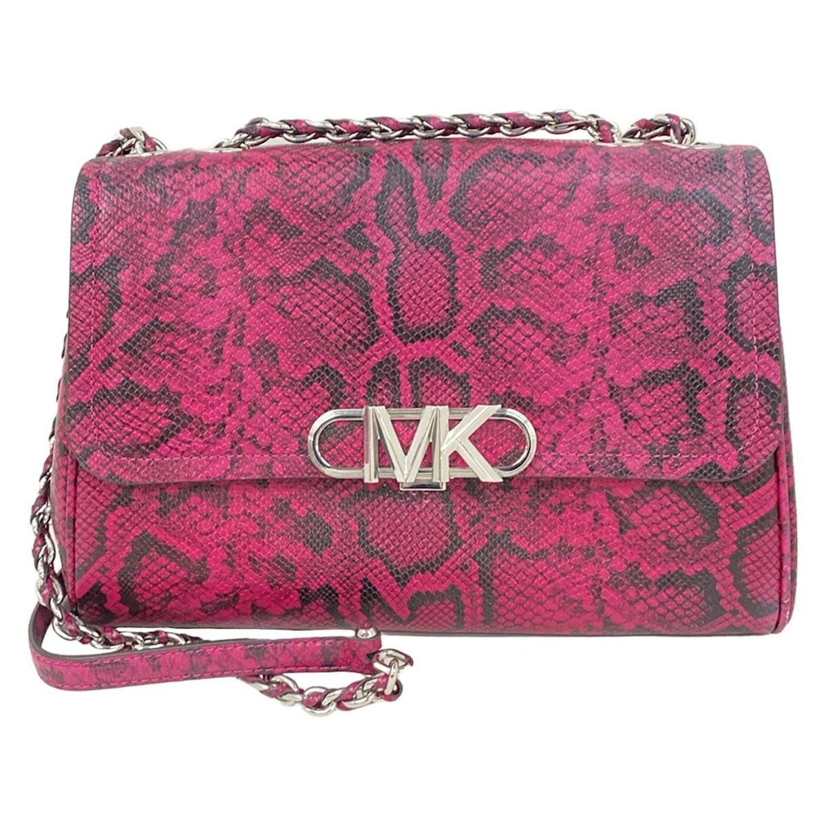 MICHAEL KORS(マイケルコース) ショルダーバッグ - ピンク×黒 パイソン 