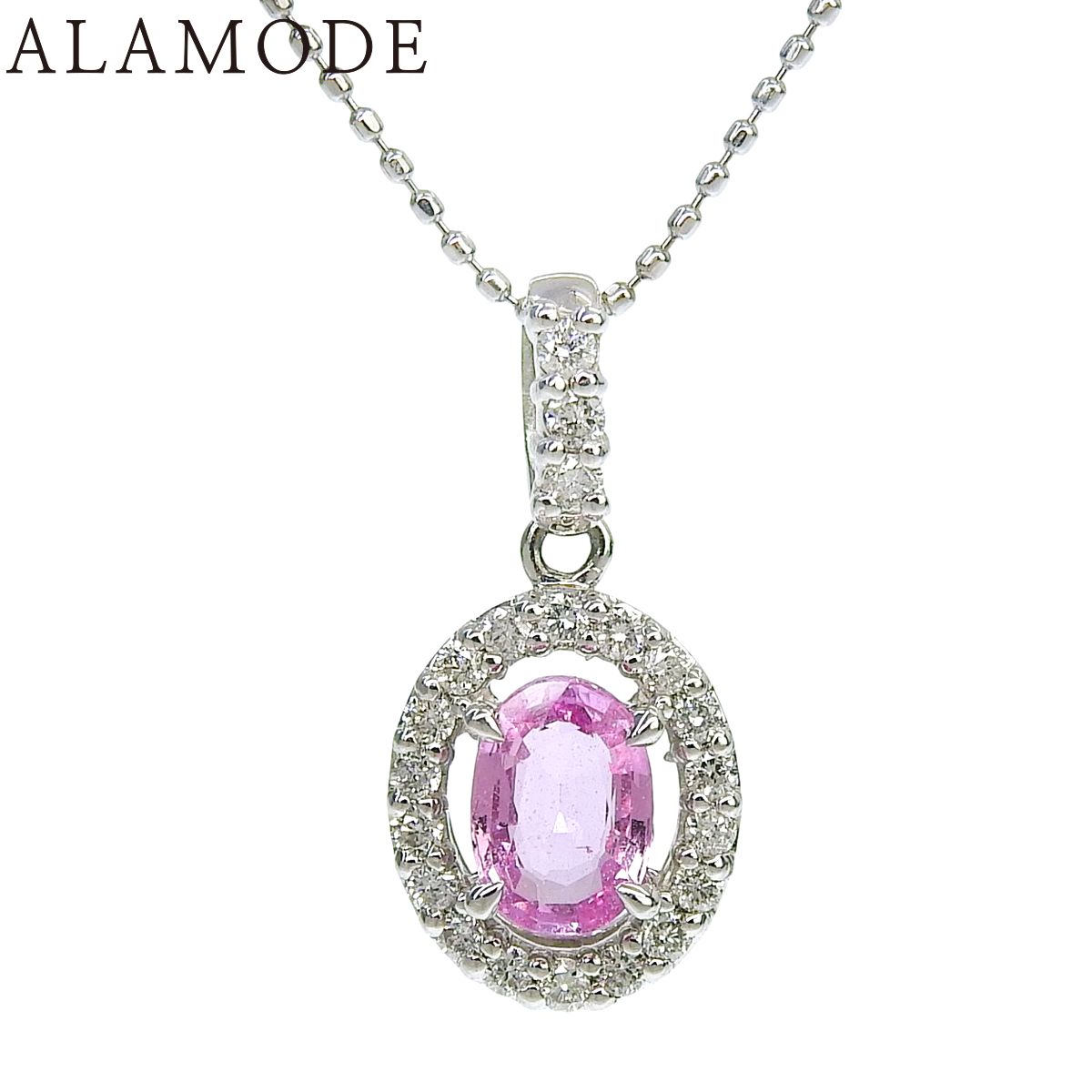 PS0.75/D0.25 ピンクサファイアネックレス プラチナ Pt900 Pt850 4.2g