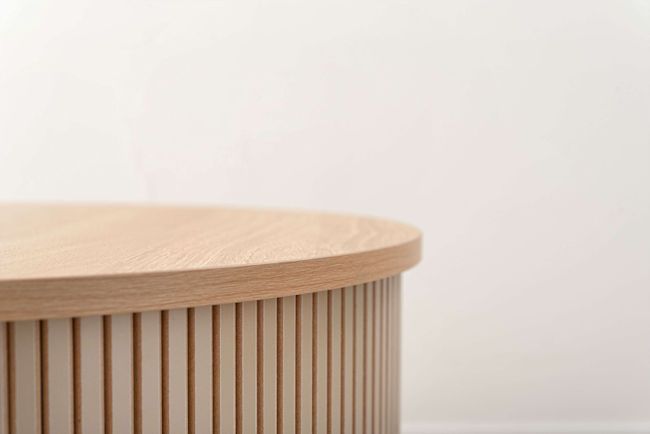 スライド扉収納付リビングテーブル幅58cm 木目調ローテーブル センター