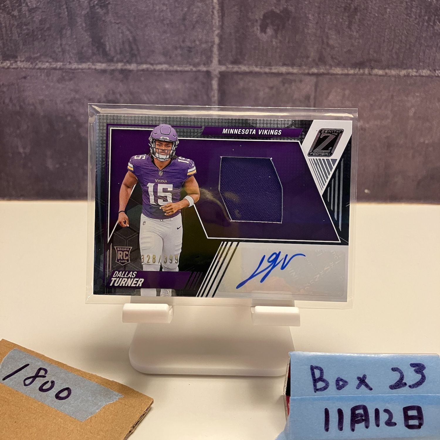 2024 Panini Zenith Dallas Turner 328/399 直筆サインカード