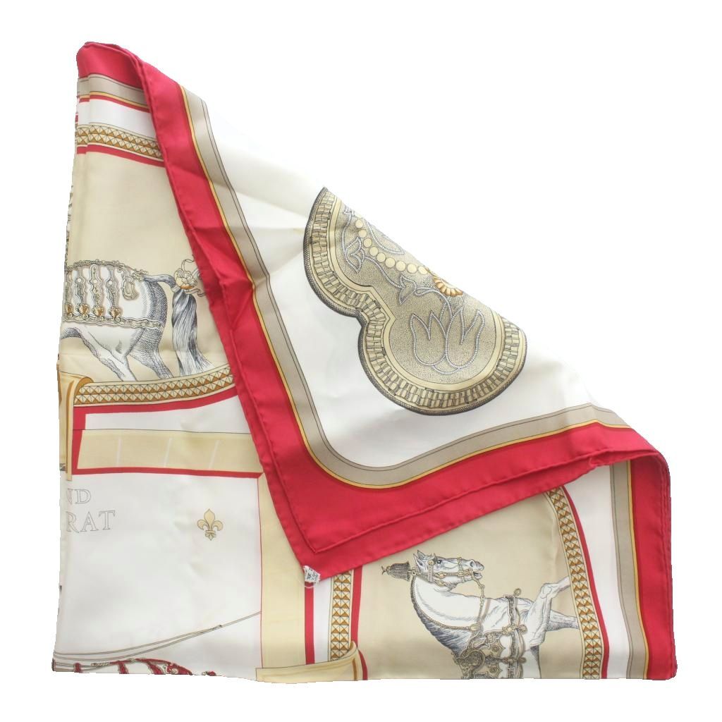 エルメス HERMES カレ90 GRAND APPARAT 盛装の馬 スカーフ 大判 絹