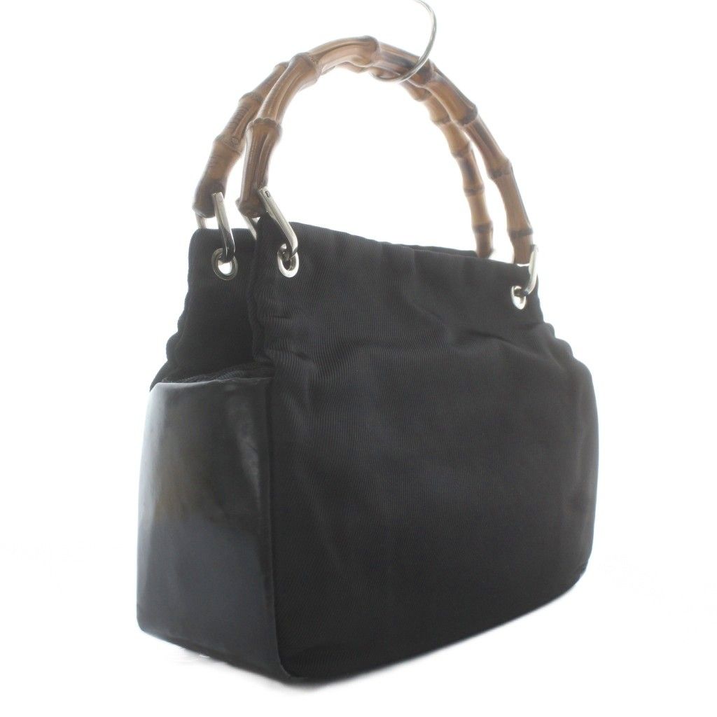 グッチ GUCCI バンブー ハンドバッグ ミニ ナイロン 切り替え 裏地総柄