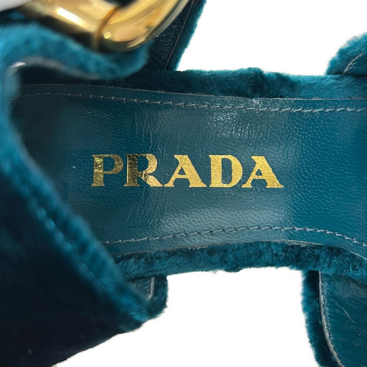 PRADA(プラダ) サンダル 34 レディース - ライトブルー チャンキー 
