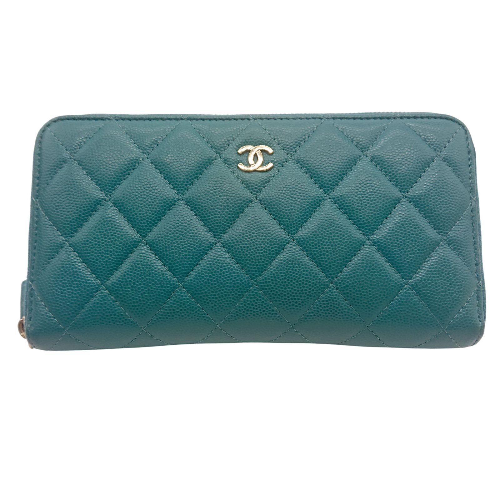 美品 CHANEL シャネル キャビアスキン ラウンドファスナー 長 美品 CHANEL シャネル キャビアスキン ラウンドファスナー 長