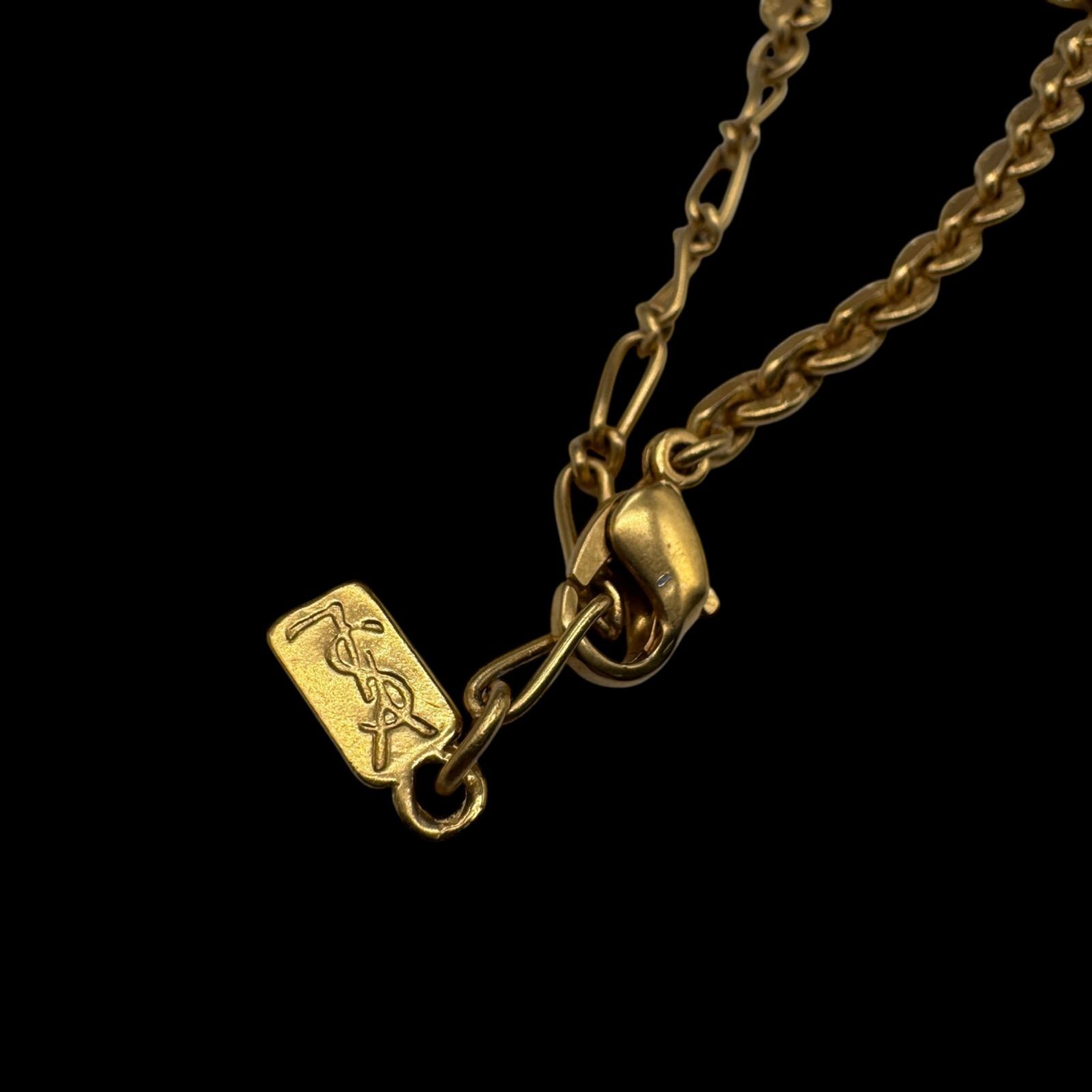 希少 Yves Saint Laurent イヴ サンローラン 大ぶり YSLロゴ ラウンド