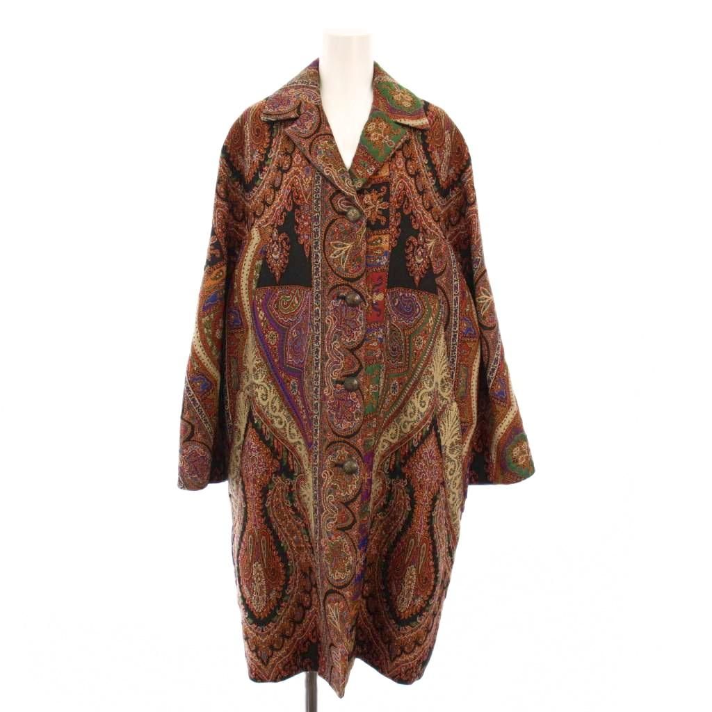エトロ ETRO チェスターコート アウター ロング丈 総柄 ウール混