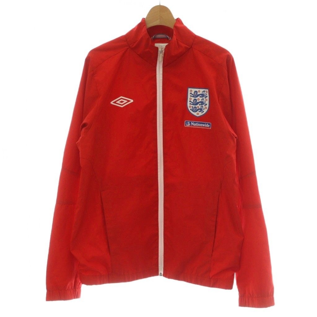 アンブロ UMBRO ジャケット ジャンパー 上着 S 赤 レッド 長袖 無地