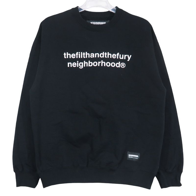NEIGHBORHOOD ネイバーフッド 25SS SOLID SWEAT SHIRT LS 251UWNH-CSM03 ソリッド スウェットシャツ クルーネック ロングスリーブ スエット ブラック サイズS Janz