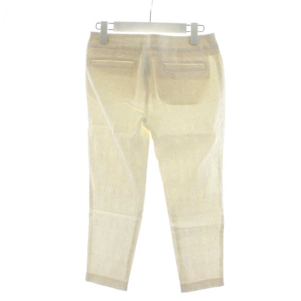 【M-PREMIER】新品未使用　パンツ エムプルミエ ブラック M-Premier BLACK パンツ スラックス 総柄 38 白