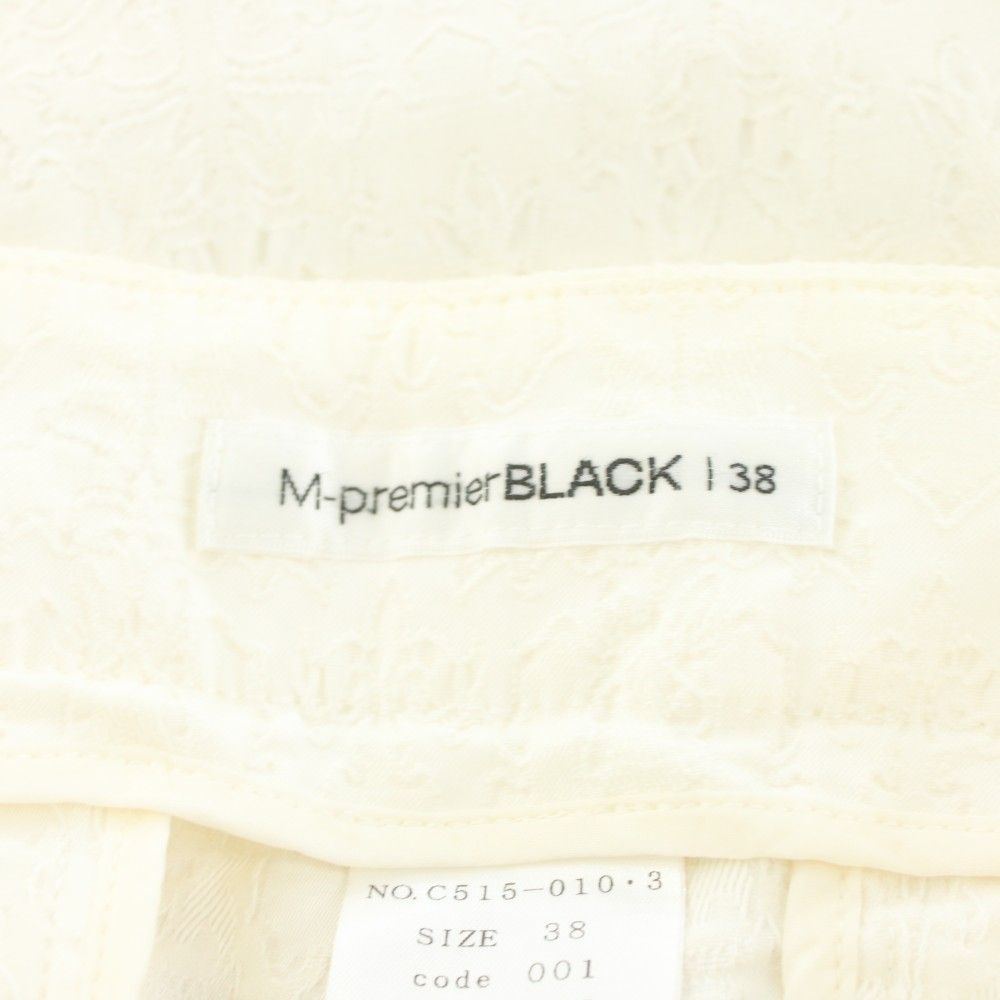 エムプルミエ ブラック M-Premier BLACK パンツ スラックス 総柄 38 白