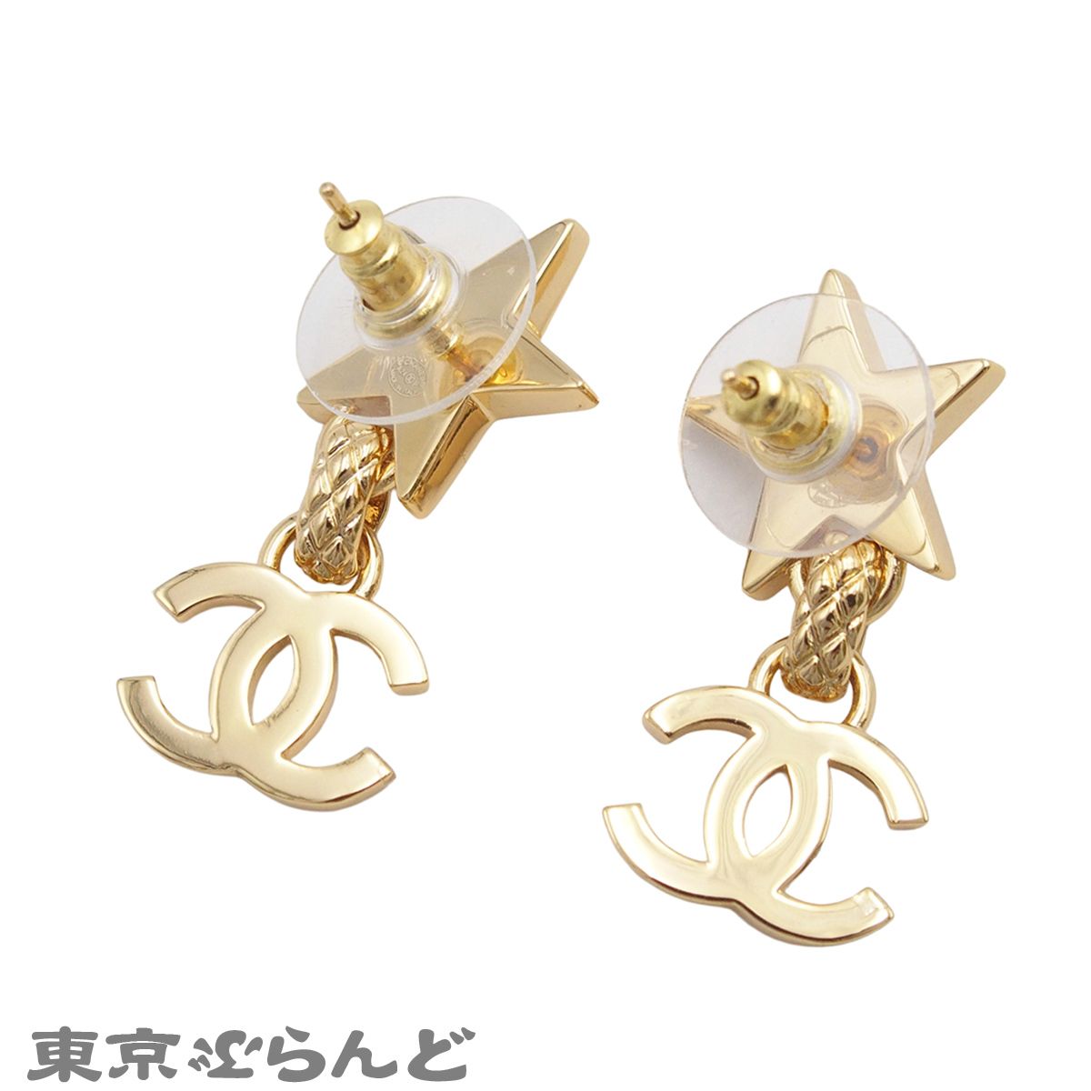 シャネル CHANEL ピアス スイング ココマーク スター ゴールド メタル