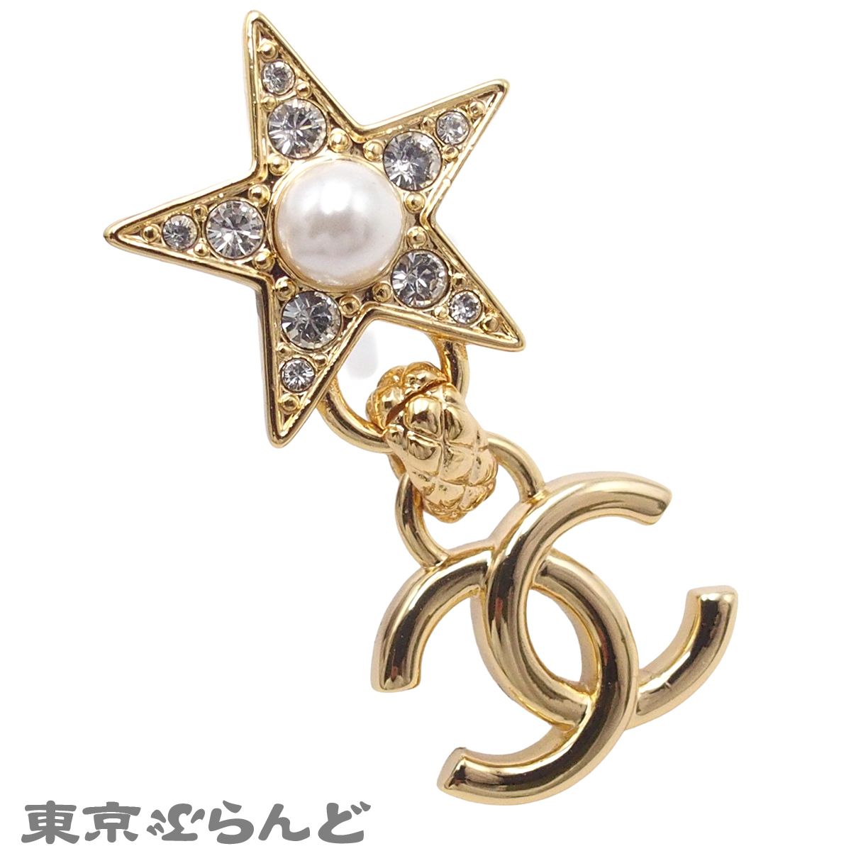 シャネル CHANEL ピアス スイング ココマーク スター ゴールド メタル