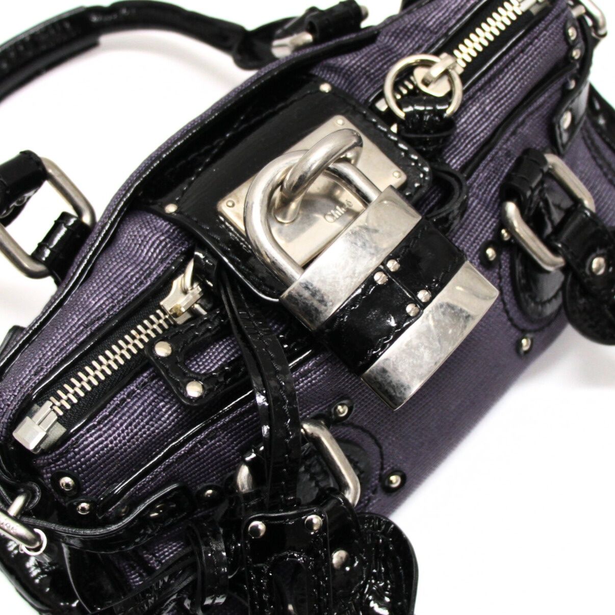 クロエ Chloe パディントン ハンドバック ミニ エナメル パープル