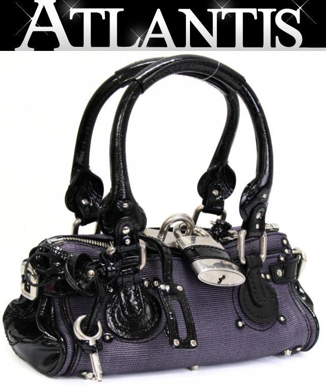 クロエ Chloe パディントン ハンドバック ミニ エナメル パープル