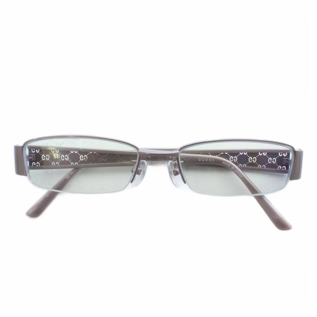 グッチ GUCCI 眼鏡 メガネ 度入り チタンフレーム ハーフリム スクエア