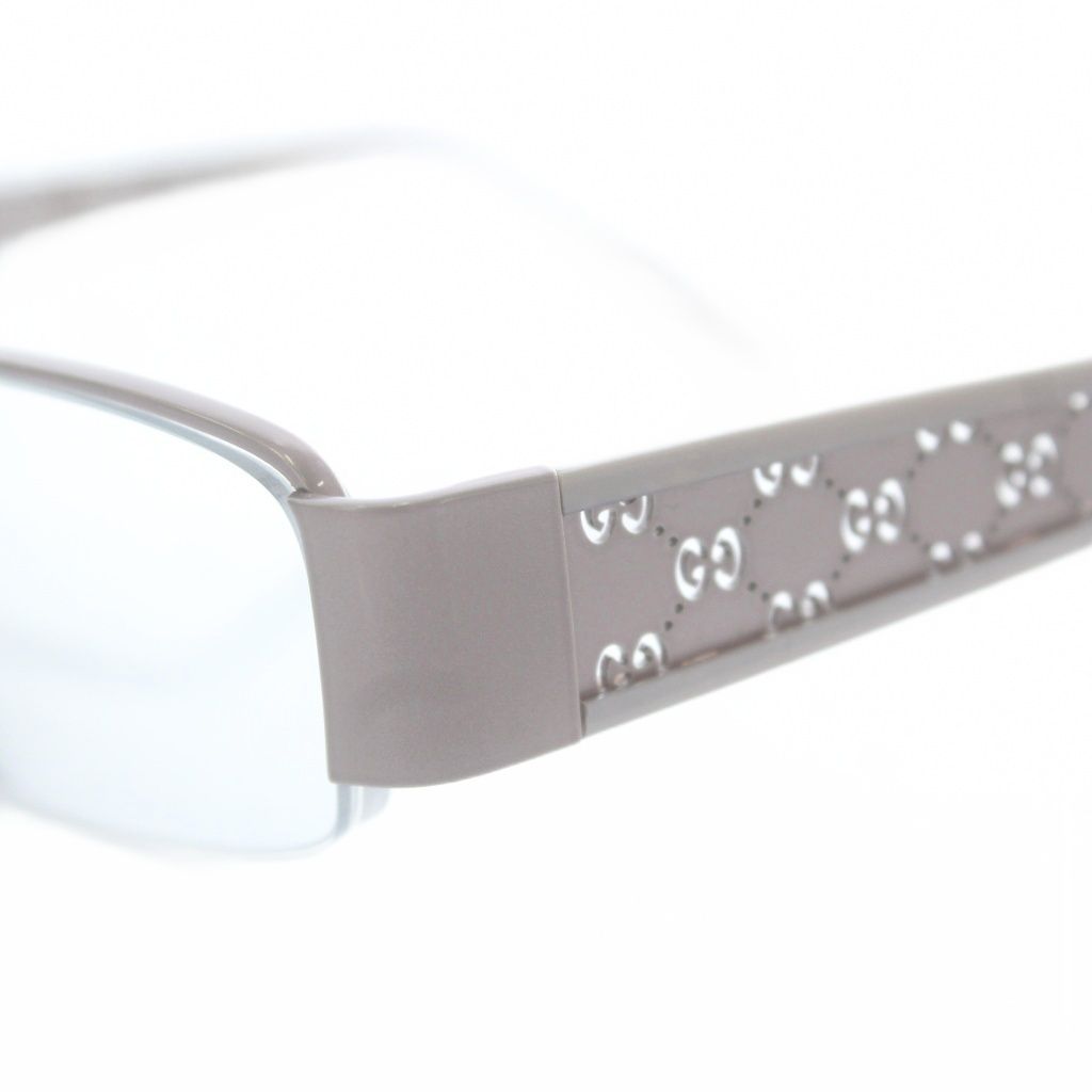 グッチ GUCCI 眼鏡 メガネ 度入り チタンフレーム ハーフリム スクエア