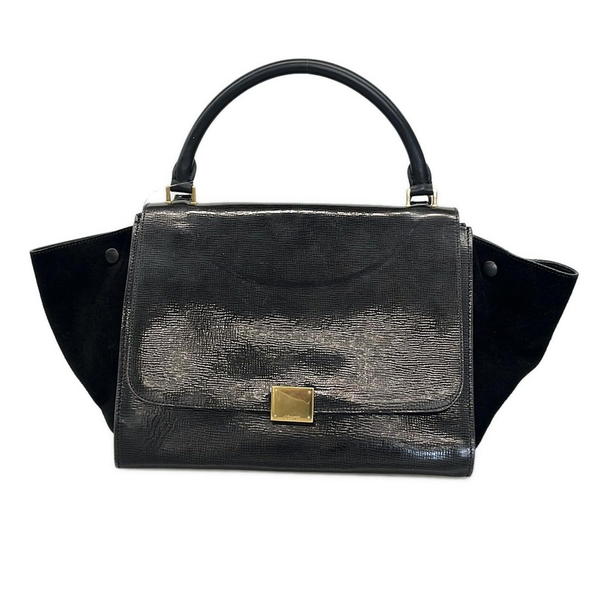 CELINE(セリーヌ) ハンドバッグ トラペーズミディアム 黒×グレー 