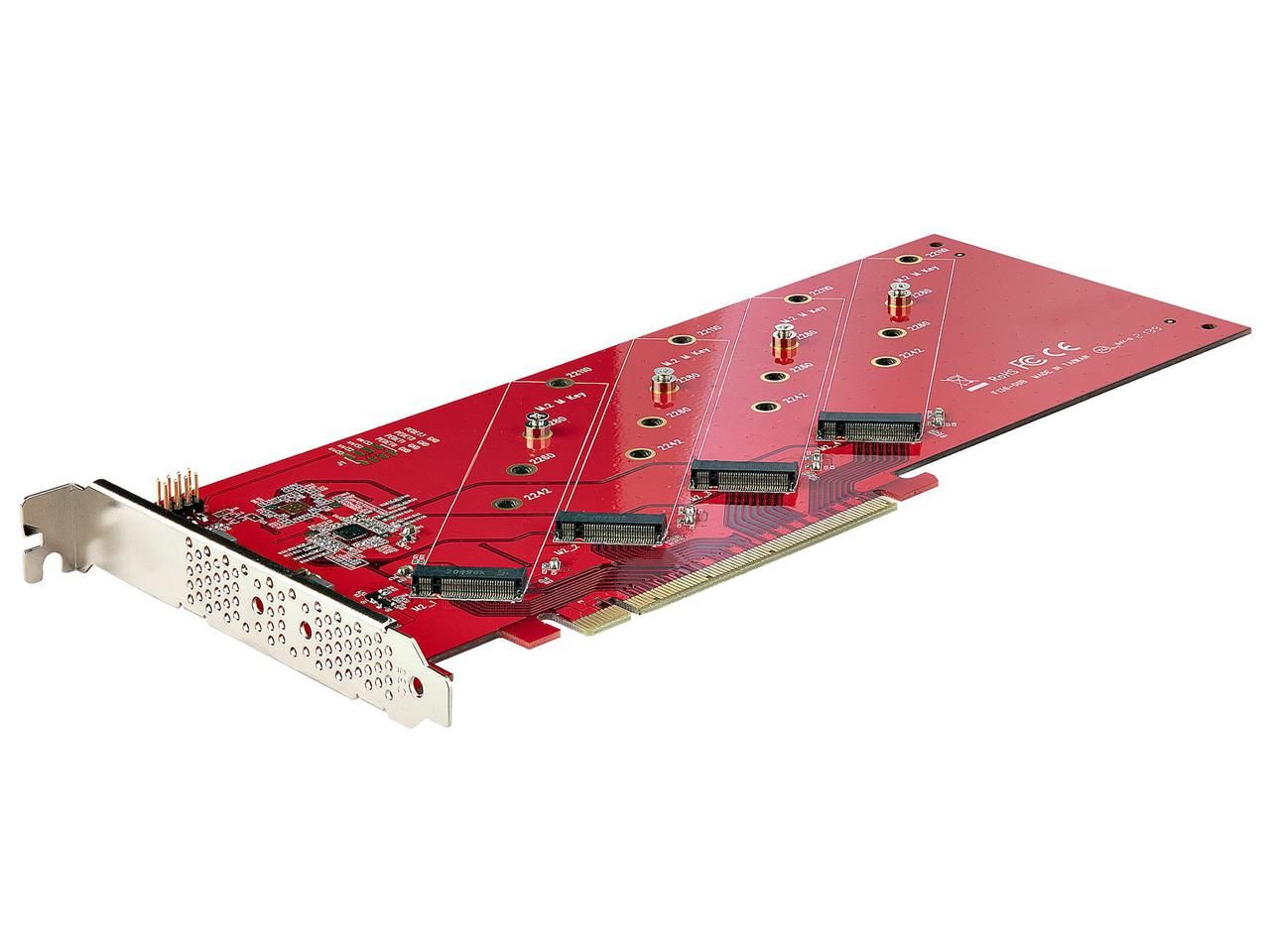.COM M.2 SSD拡張カード PCIe 4スロット NVMe AHCI Windows Linux QUAD-M 2-PCIE-CARD-B