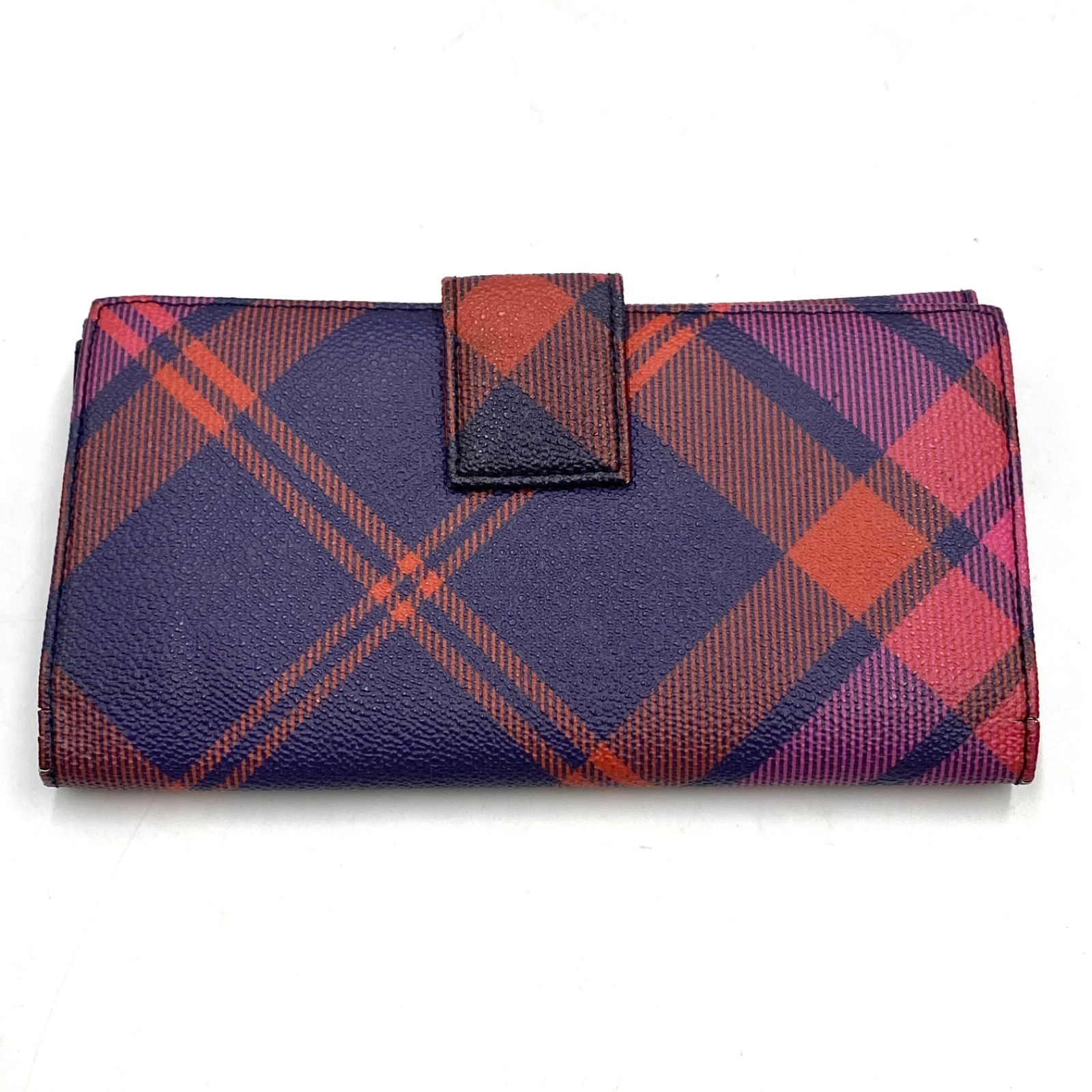 Vivienne Westwood 特価 折財布 チェック マルチカラー 紫 Vivienne Westwood 特価 折財布 チェック マルチカラー 紫 vivienne