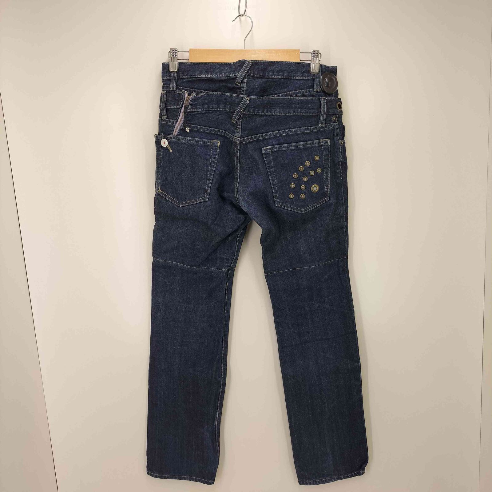 希少00s PPFM ピーピーエフエム ダメージ加工デニムライダースジャケット 希少00s PPFM ピーピーエフエム ダメージ加工デニムライダースジャケット