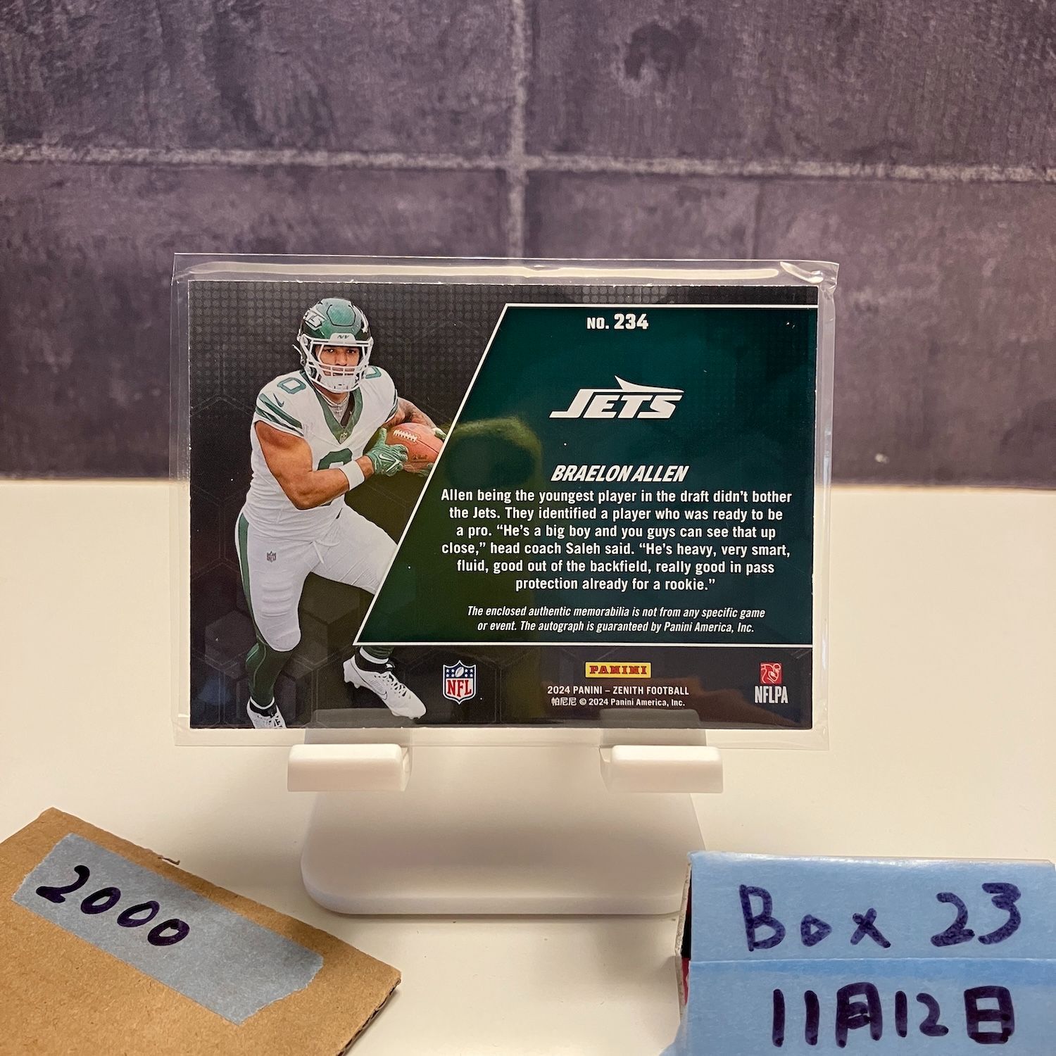 2024 Panini Zenith Braelon Allen 200/399 直筆サインカード New York