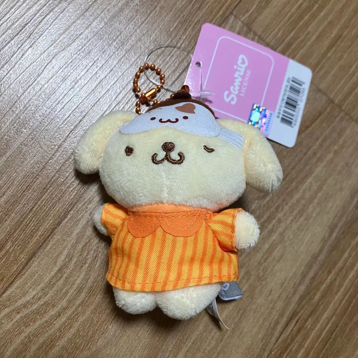 ポムポムプリン ぬいぐるみ キーホルダー 睡眠