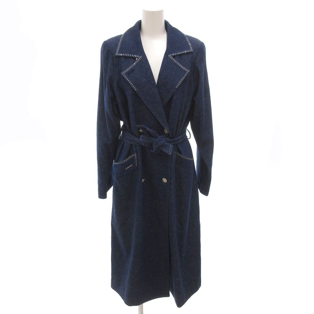 レオナール LEONARD チェスターコート 絹 シルク 9AB2 インディゴ