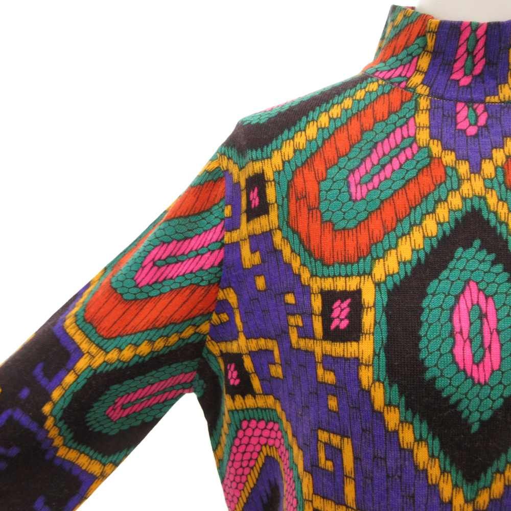 レオナール LEONARD ニットワンピース 長袖 ミモレ ロング 総柄