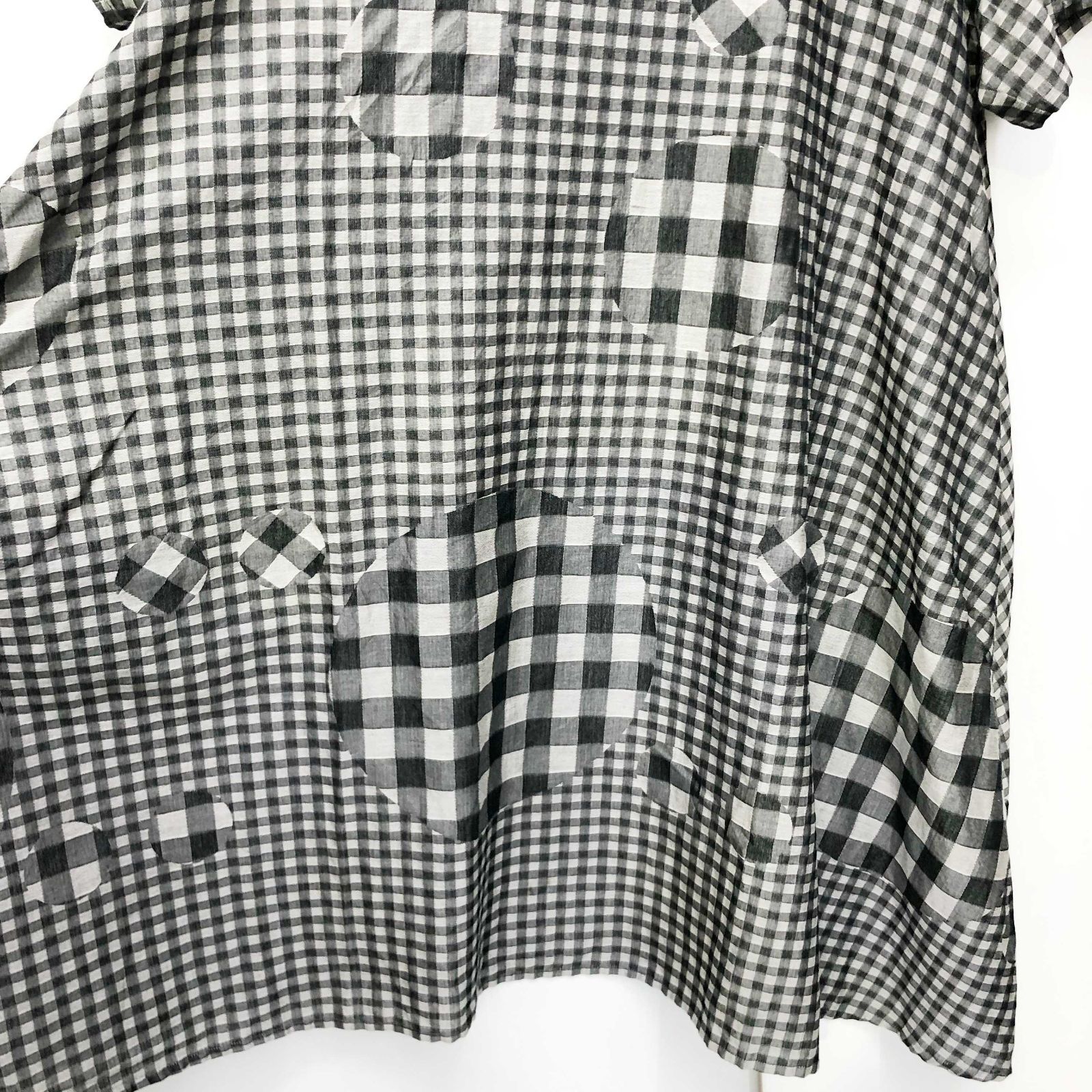 SENSO UNICO センソユニコ 慈雨 チェック柄 ワンピース モノトーン