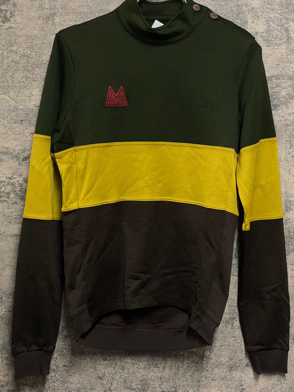 JV235 ラファ Rapha LOMBARDIA JERSEY 長袖 サイクルジャージ 深緑