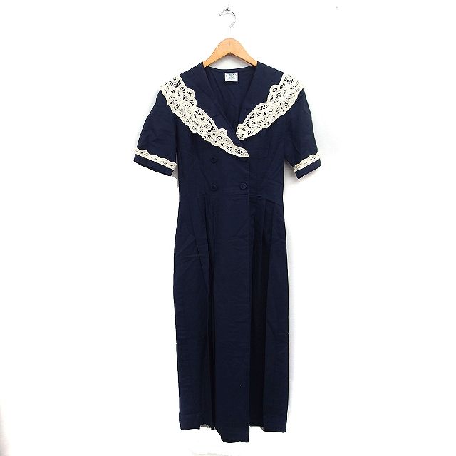 ローラアシュレイ LAURA ASHLEY セーラーカラー ワンピース 半袖