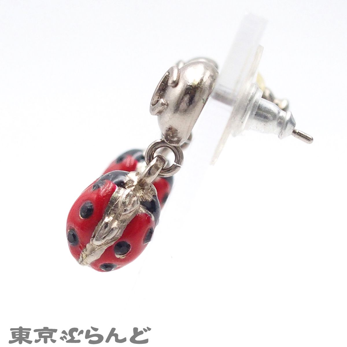 【ふわわ】CHANEL/シャネル　ピアス ココマーク てんとう虫 シルバ CHANEL シャネル ピアス てんとう虫 ココマーク 06P シルバー レッド