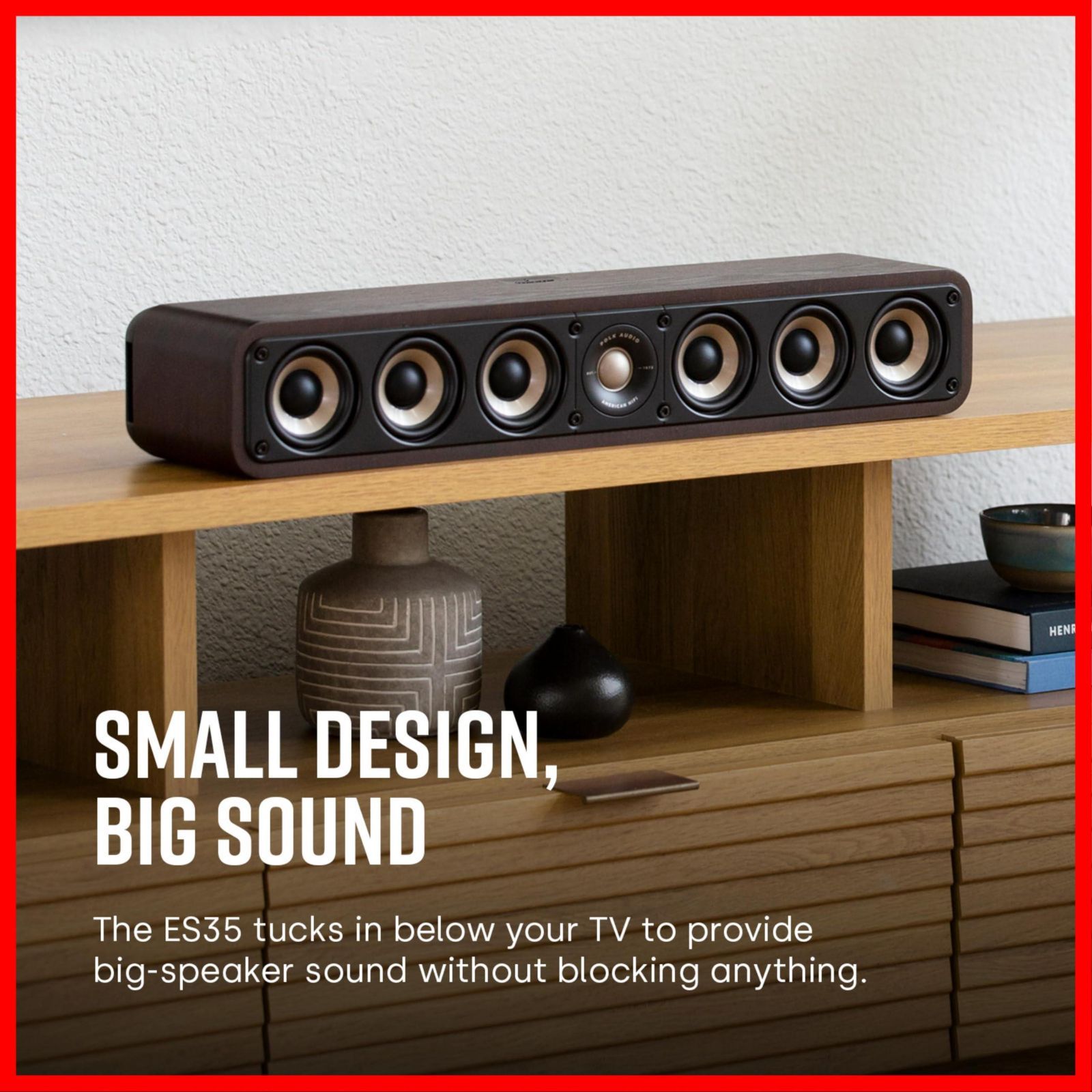 スリムセンタースピーカー LCR ブラック ES 35 ELITE BLK AUDIO POLK ポークオーディオ