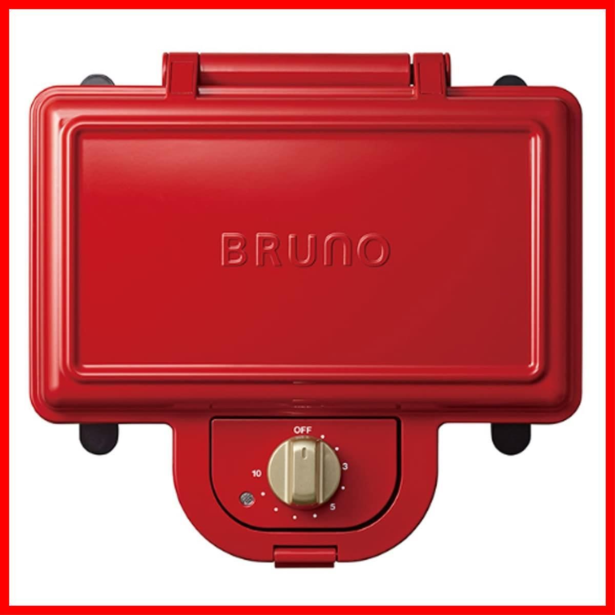 商品 ホットサンドメーカー BRUNO 耳まで焼ける 電気 ダブル ブルーノ レッド BOE 044-RD
