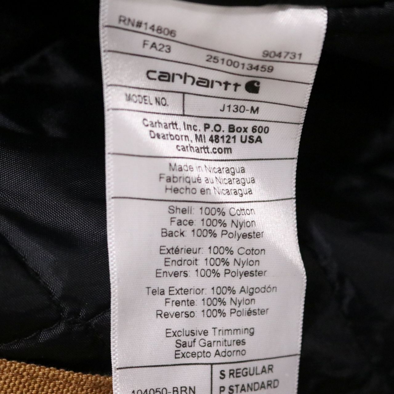 中古A】Carhartt カーハート S メンズ アクティブジャケット Insulated