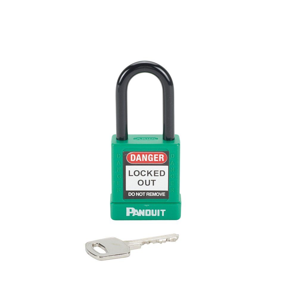パンドウイット ロックアウト用非電導性パドロック 南京錠 緑 PSL-8 GR