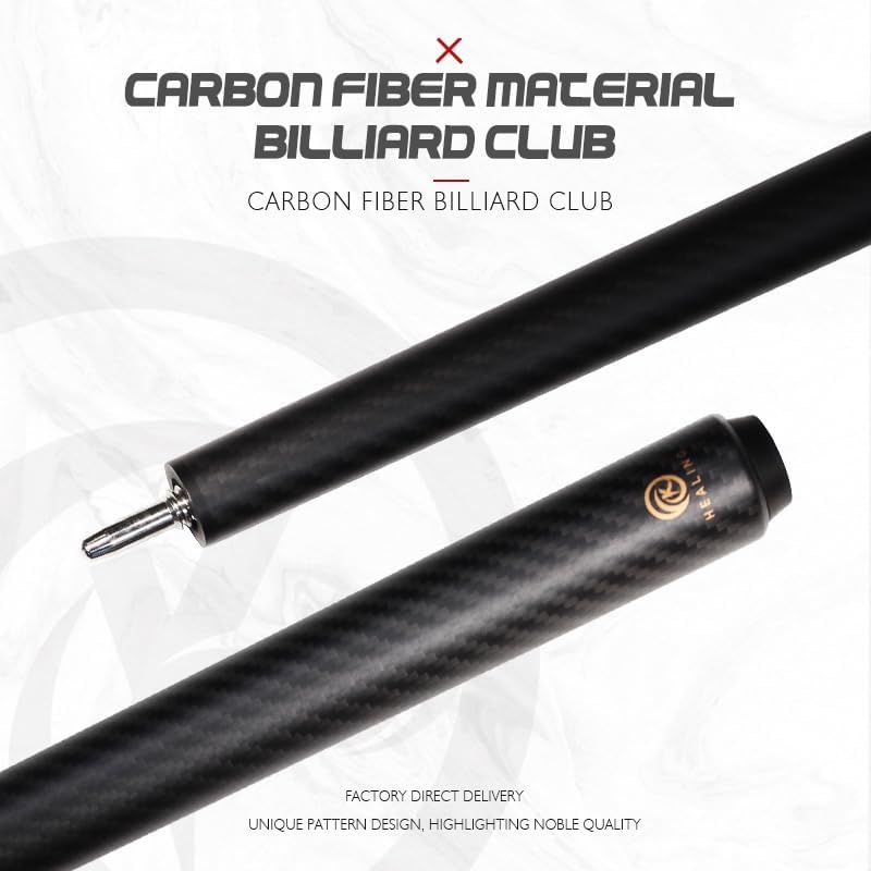 新品 KHEALING ビリヤード キュー カーボン 黒電木皮頭 PVC+黒電木先角