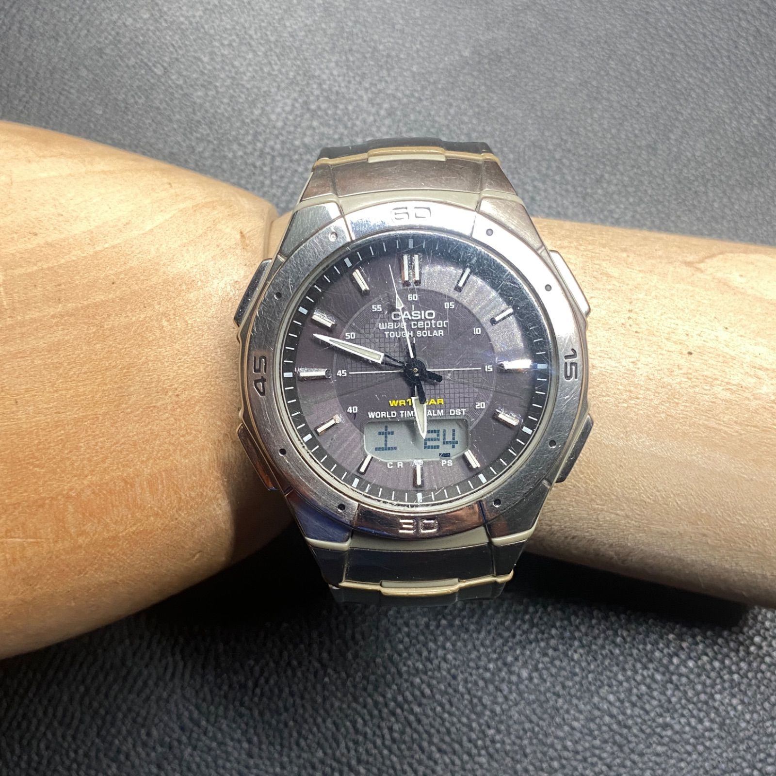 カシオ CASIO WVA-470 タフソーラー ウェーブセプター アナログ 