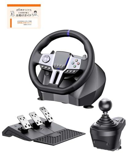 お助けガイド付 V 9 gen 2 PC レーシングホイール 270|900度 マニュアルシフト 6 R ペダル AVIOR 99 d 96 ded
