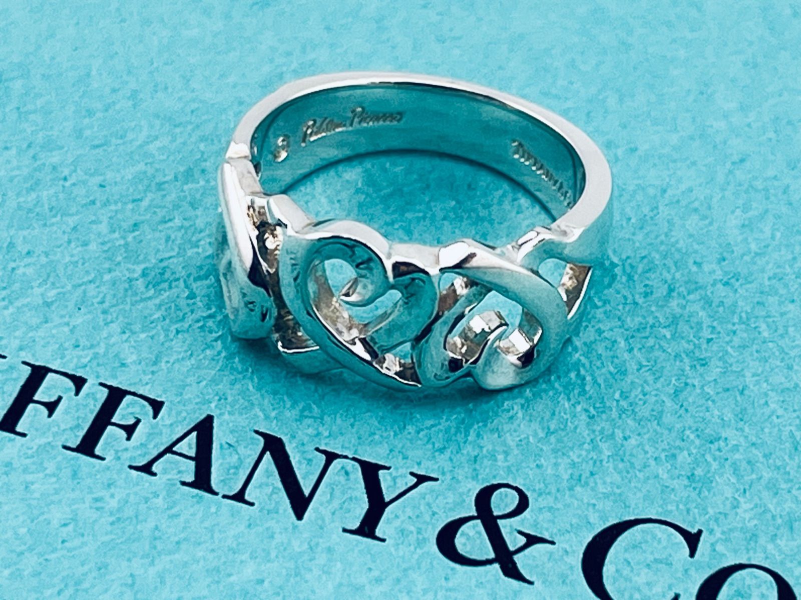 a203 美品 Tiffany&Co. ティファニー トリプル ラビングハート リング