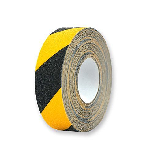 すべり止めテープ 黄|黒 トラ サイズ 幅50 mm×18 m 厚さ0.8 mm 材質 PET基材 鉱物粒子 アクリル系接着剤 防滑