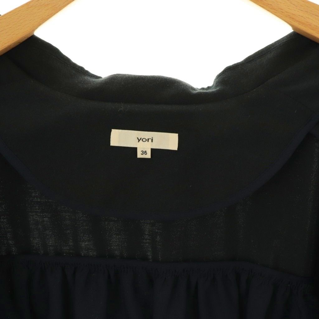 ヨリ yori バックギャザーテーラードジャケット 36 紺 /CX □OS - メルカリ