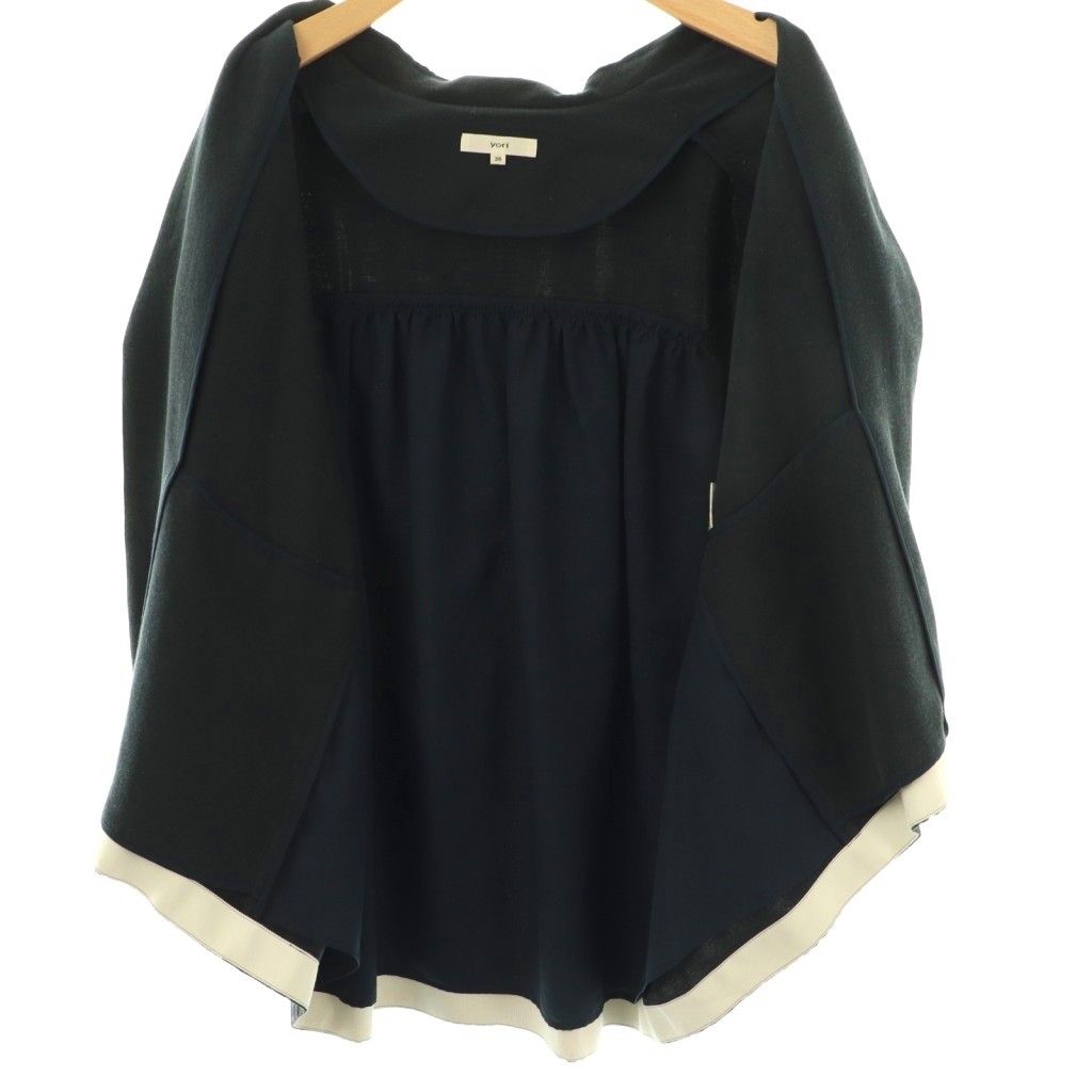 ヨリ yori バックギャザーテーラードジャケット 36 紺 /CX □OS - メルカリ